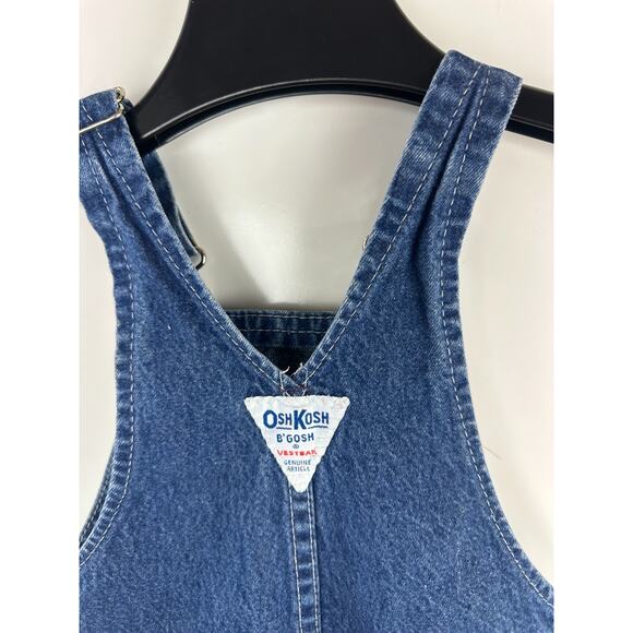 Vintage OshKosh B’gosh Baby Toddler Overalls 2T USA Union Made Blue Denim Bib - Picture 10 of 14